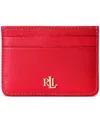 Ralph Lauren Women's Full-grain Leather Small Slim Card Case In Red