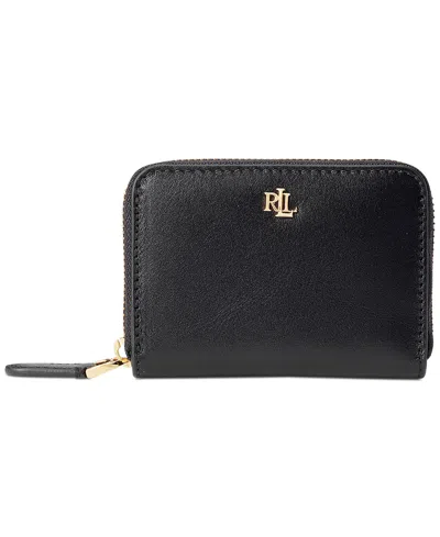 Ralph Lauren Leather Continental Wallet In Black