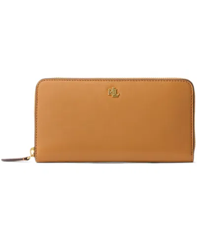 Ralph Lauren Women's Full-grain Leather Large Zip Continental Wallet In Brown