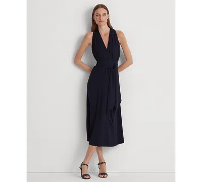 Ralph Lauren Women's Georgette Halter Cocktail Dress In Lighthouse Navy