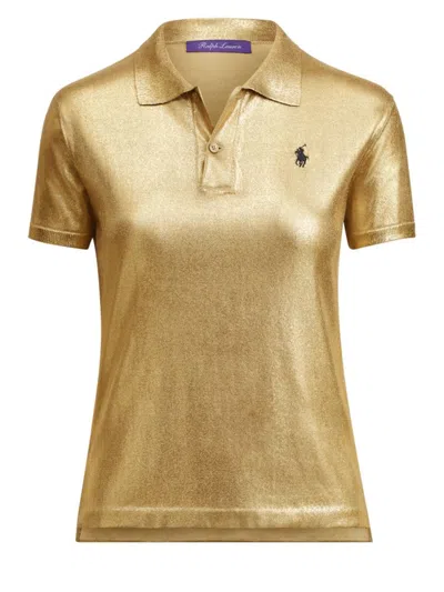Ralph Lauren Metallic Classic Polo Shirt In Gold