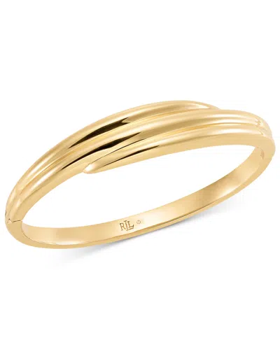 Ralph Lauren Women's Gold-tone Mixed Metal Puffy Bangle Bracelet