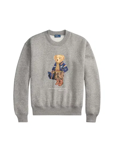 Ralph Lauren Women's Graphic Crewneck Sweatshirt In Grey