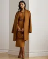 Ralph Lauren Rib-knit Pencil Midi Skirt In Brown
