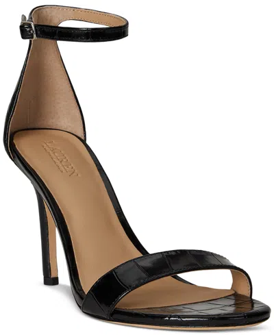 Ralph Lauren Women's Gwen Ankle-strap Dress Sandals In Black