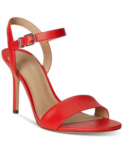 Ralph Lauren Women's Gwen Ankle-strap Dress Sandals In Red