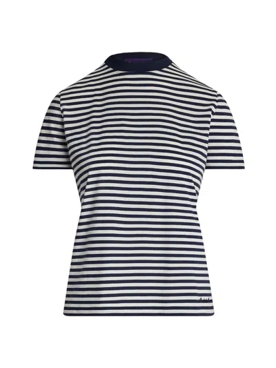 Ralph Lauren Women's Hallie Striped Crewneck T-shirt In Black