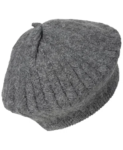Ralph Lauren Women's Herringbone Knit Beret Hat In Gray