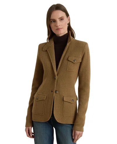 Ralph Lauren Women's Herringbone Sweater Blazer In Green