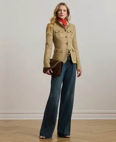 RALPH LAUREN WOMEN'S HIGH-RISE PLEATED WIDE-LEG JEANS