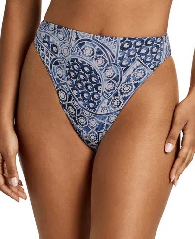 Ralph Lauren Women's High-leg Swim Bottoms In Blue