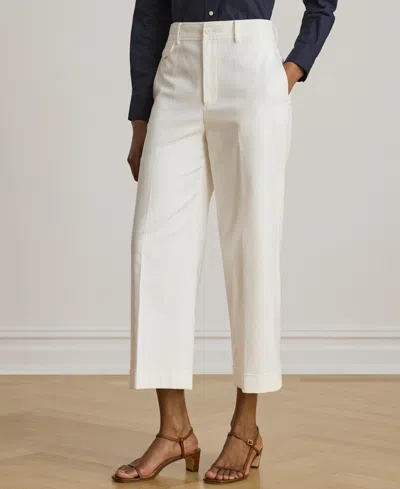 Ralph Lauren Women's High-rise Double-faced Stretch Cropped Pants In White