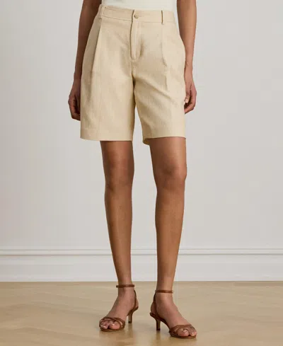 Ralph Lauren Women's High-rise Pleated Bermuda Shorts In Multi