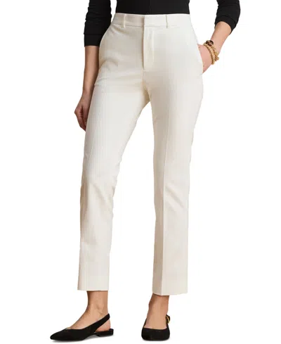 Ralph Lauren Women's High-rise Slim Ankle Pants In White