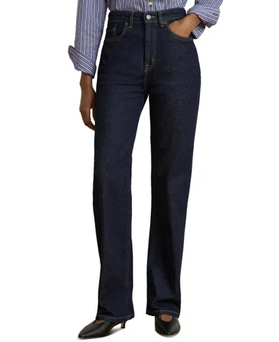 Ralph Lauren Women's High-rise Straight-leg Jeans In Blue