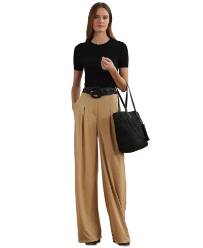 Ralph Lauren Women's High-rise Wide-leg Pants In Birch Tan