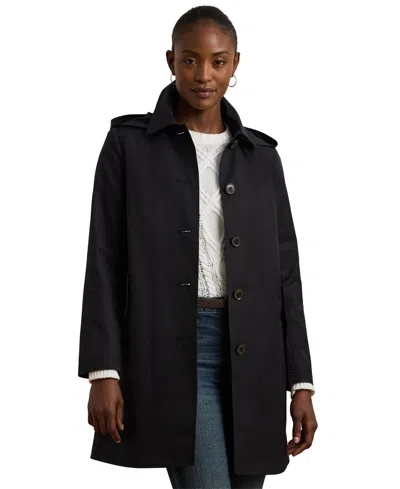 Ralph Lauren Women's Hooded A-line Raincoat In Dark Navy