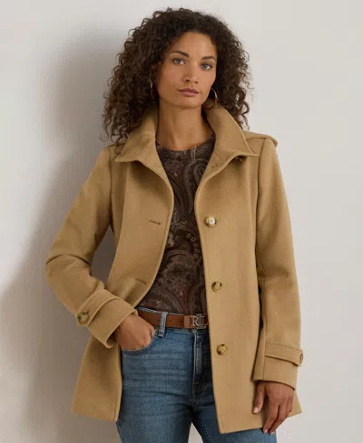 Ralph Lauren Women's Icon Hooded A-line Coat In Brown