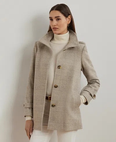 Ralph Lauren Women's Icon Hooded A-line Coat In Camel,cream