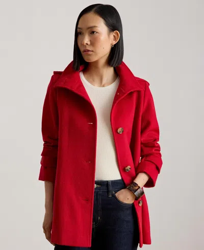 Ralph Lauren Women's Icon Hooded A-line Coat In Red