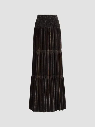 Ralph Lauren Women's Janie Velvet Pleated Maxi Skirt In Brown