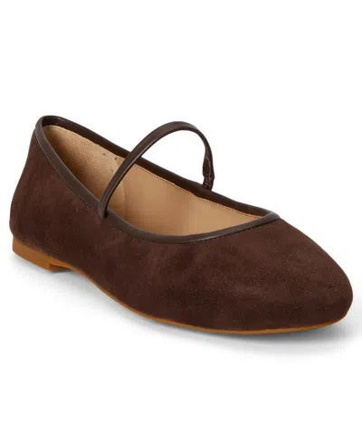 Ralph Lauren Women's Jayna Mary Jane Flats In Chestnut Brown Suede