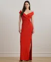 Ralph Lauren Leonidas Sleeveless Gown Dress In Red