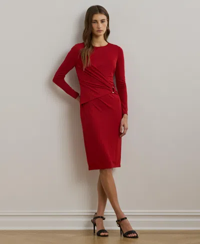 Ralph Lauren Women's Jersey Three-quarter-sleeve Dress In Red