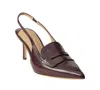 Ralph Lauren Women's Khloe Leather Slingback Loafer Pump In Burgundy