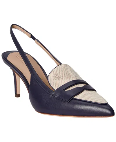 Ralph Lauren Khloe Nappa-canvas Slingback Loafer Pump In Multi
