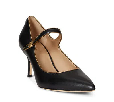 Ralph Lauren Lanette Metallic-trim Mary Jane Pump In Black