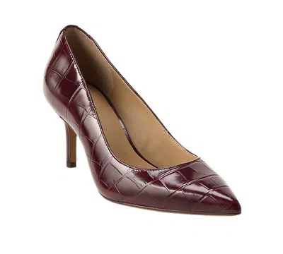 Ralph Lauren Lanette Croc-embossed Leather Pumps In Burgundy