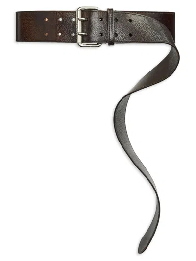 Ralph Lauren Women's Leather Double-prong Belt In Brown