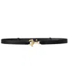Ralph Lauren Women's Leather Toggle Skinny Belt In Black