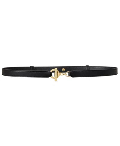Ralph Lauren Women's Leather Toggle Skinny Belt In Black