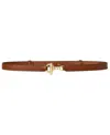 Ralph Lauren Women's Leather Toggle Skinny Belt In Brown