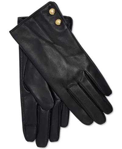 Ralph Lauren Women's Leather Touchscreen Gloves In Black
