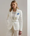 Ralph Lauren Linen-blend Twill Blazer In White