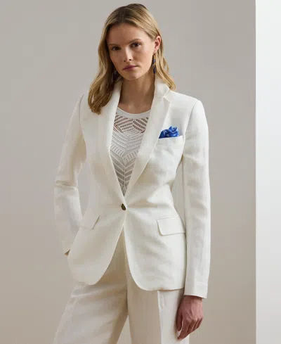 Ralph Lauren Linen-blend Twill Blazer In White