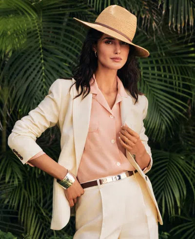 Ralph Lauren Women's Linen-blend Twill Blazer In Ivory Beige