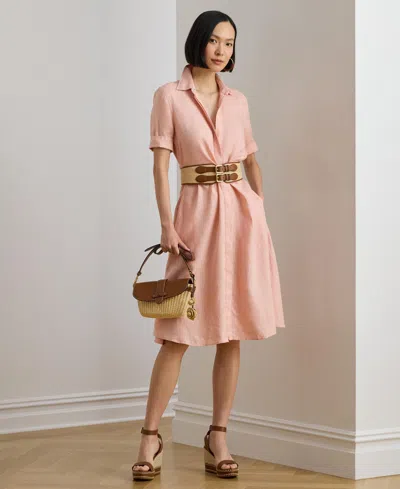 Ralph Lauren Women's Linen Shirtdress In Neutral