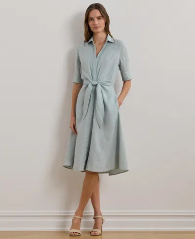 Ralph Lauren Women's Linen Shirtdress In Blue