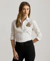 Ralph Lauren Womens Logo Detail Point Collar Shirt P Xs Xxl In White