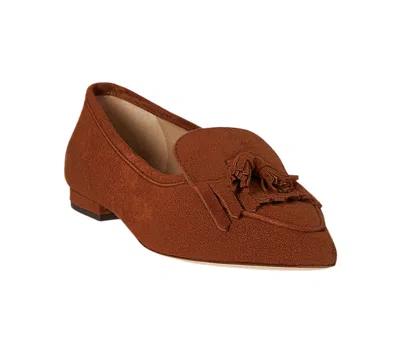 RALPH LAUREN WOMEN'S LONDYN SHEEP-SUEDE KILTIE BALLET FLATS