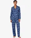 Ralph Lauren Women's Long Sleeve Notch Collar Long Pant Pajama In Blue