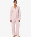 Ralph Lauren Women's Long Sleeve Notch Collar Long Pant Pajama Set In Pink