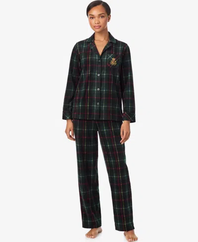 RALPH LAUREN WOMEN'S LONG SLEEVES NOTCH COLLAR PAJAMA SET