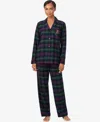 Ralph Lauren Women's Long Sleeves Notch Collar Pajama Set In Multi