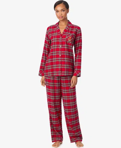 RALPH LAUREN WOMEN'S LONG SLEEVES NOTCH COLLAR PAJAMA SET