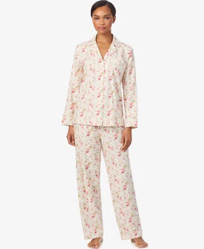 RALPH LAUREN WOMEN'S LONG SLEEVES NOTCH COLLAR PAJAMA SET